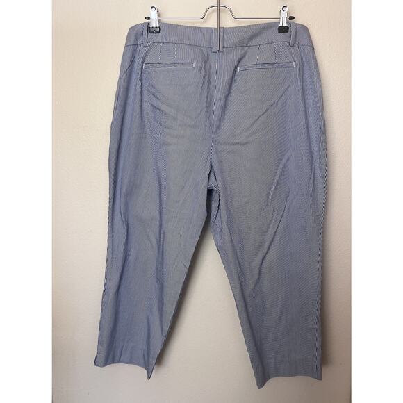 NWT Talbots Perfect Crop Pants Petite Size 16 P Blue White Stripe - Picture 3 of 6